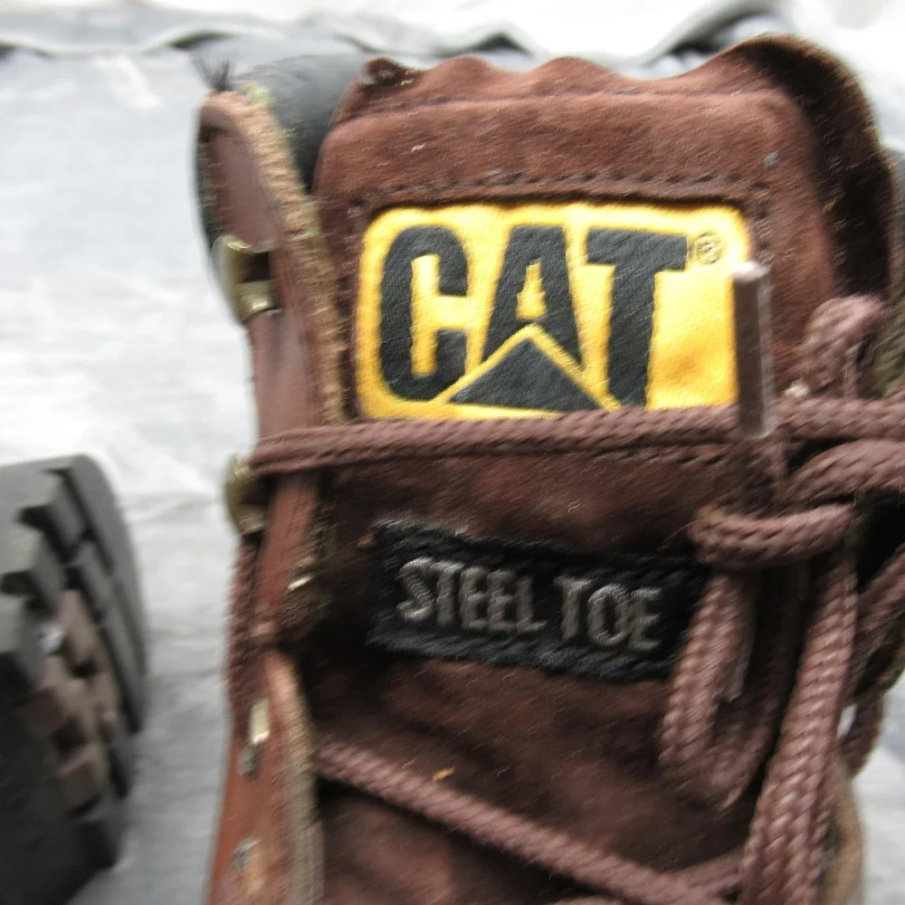 Caterpillar Work Boots Mens 11M Brown Steel Toe Leather Second Shift Lace‎ Up